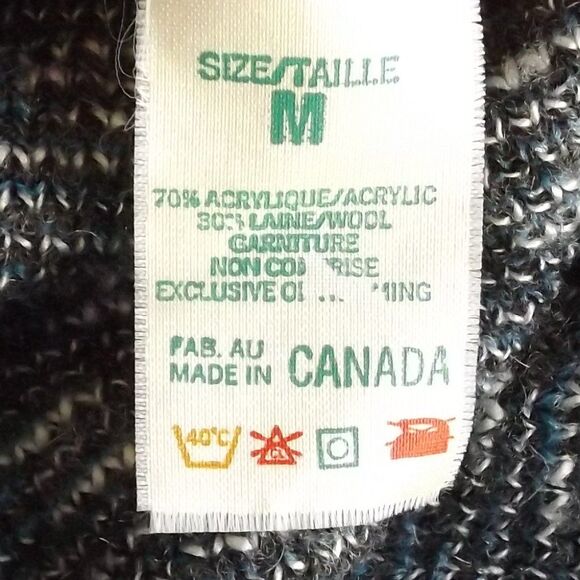 PRINCE BELLINI Sweater, M, Acrylic/Wool, V-neck, Abstract Pattern, VINTAGE - Picture 8 of 10